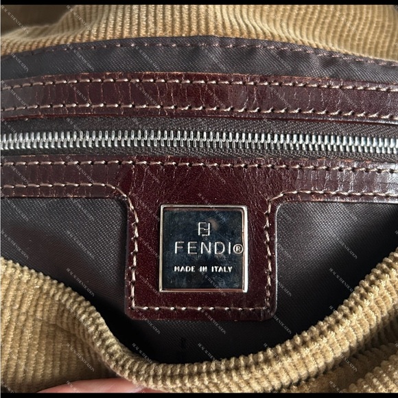 Vintage Fendi Brown Corduroy Baguette Bag - Picture 5 of 16